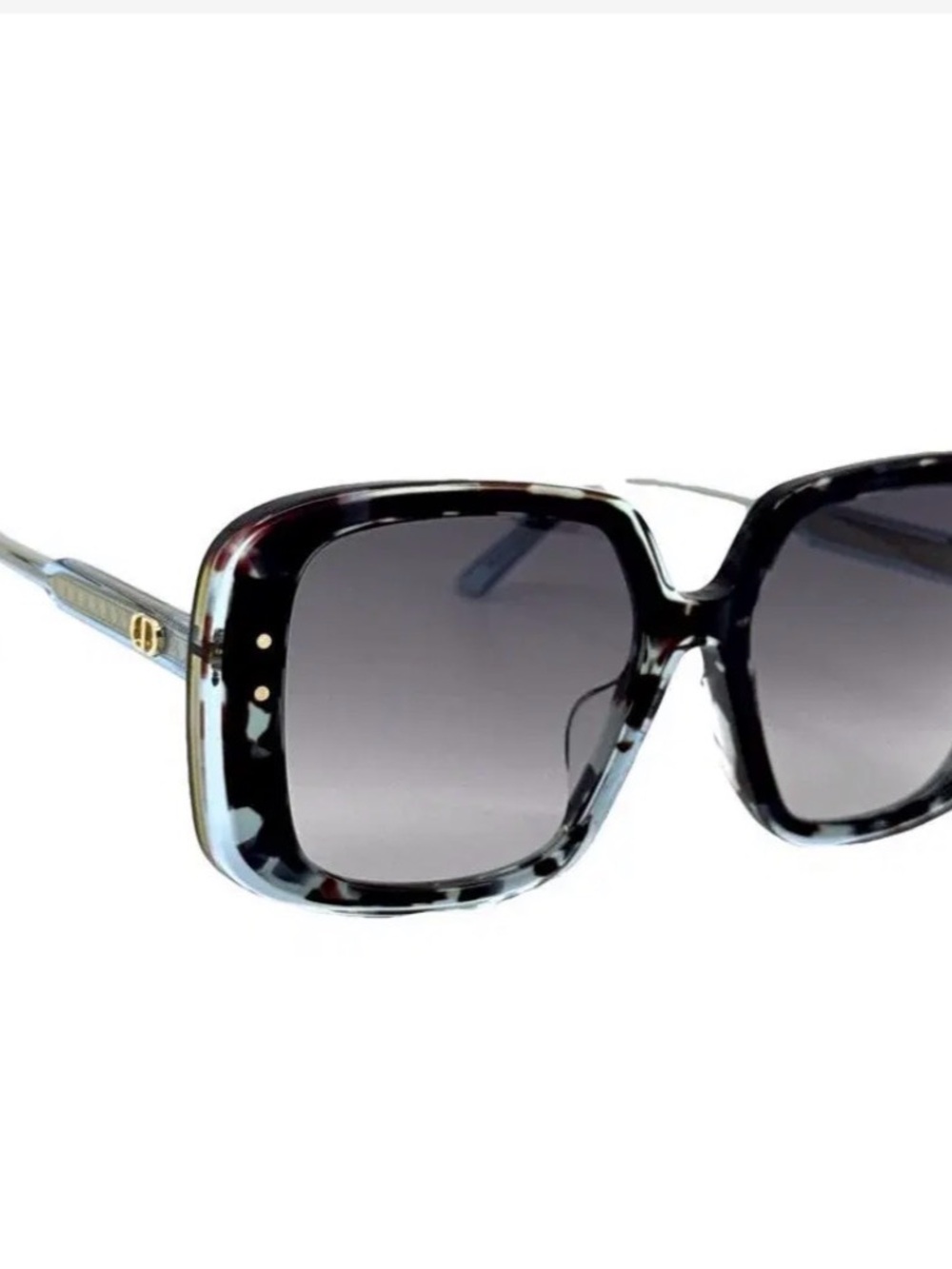 Dior Black Tortoiseshell Oversized Square Sunglasses with Gradient Lenses